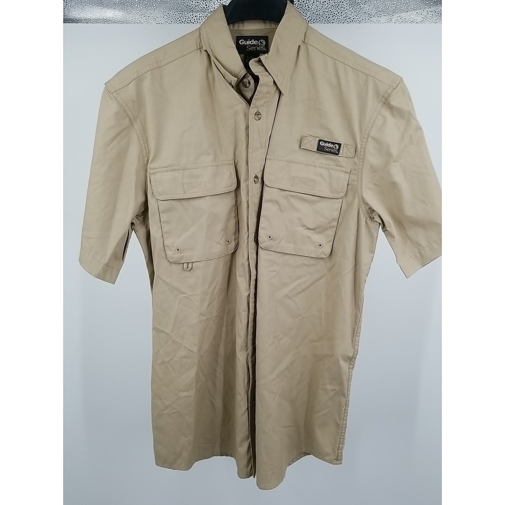 Guide Series Mens S Beige Vented Fishing Hunting‎ Button Up Shirt Short Sleeve